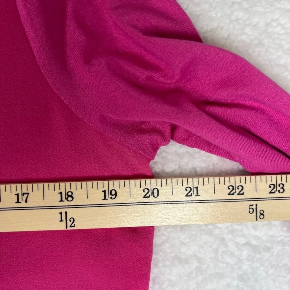 Michael Michael Kors Womens Pink V-Neck Layered Hem 3/4 Sleeve Blouse Top Medium - Picture 5 of 9